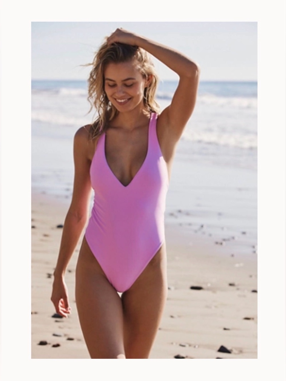 Free People Twist One-Piece Swimsuit in Orchid Pink — Size M (runs small) - Picture 6 of 10